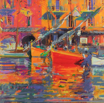 Scottish Artist PETER GRAHAM - Riviera Reflections, St Tropez