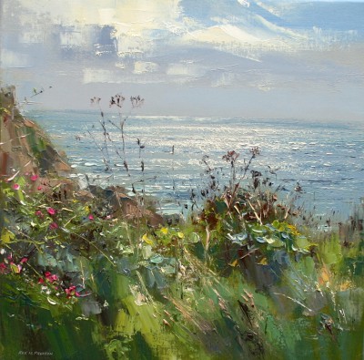 REX PRESTON - wild roses and seedheads, porthgwarra, cornwall 