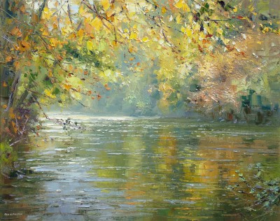 REX PRESTON - reflected light, river derwent