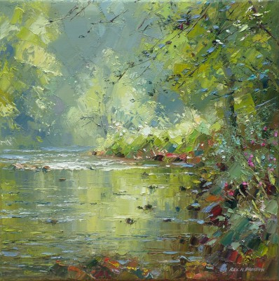 REX PRESTON - reflections, river wye, derbyshire