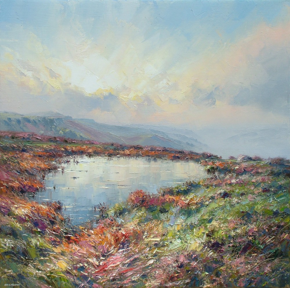 Rex Preston - reflected sunrise, stanage edge