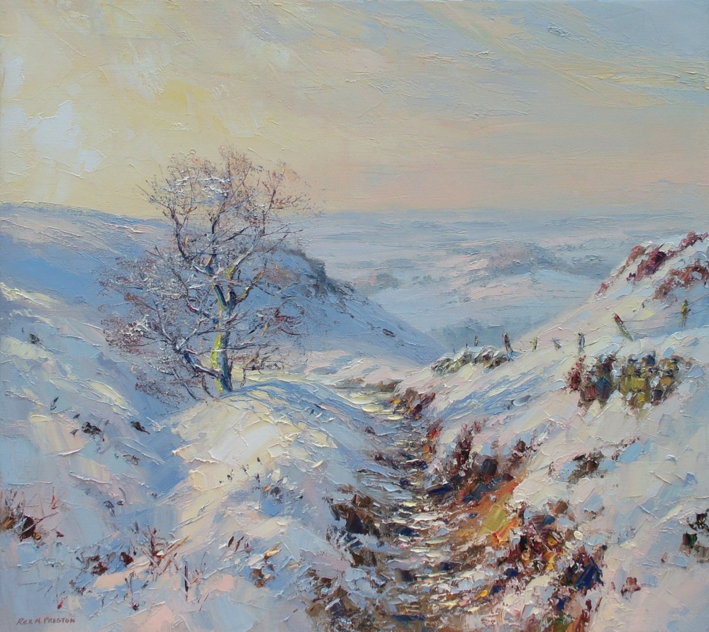 Rex Preston - winter's morning, curbar gap