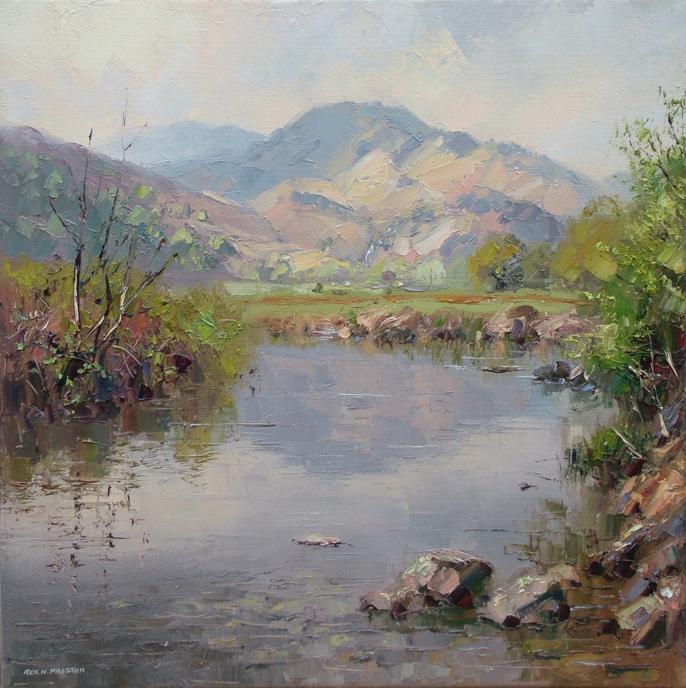 Rex Preston - reflections, easedale beck, near grasmere