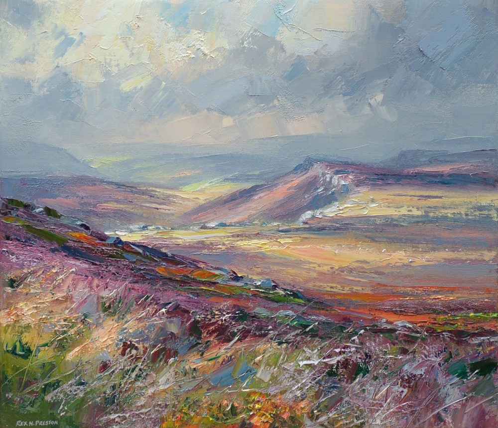Rex Preston - sunshine and shadows, stanage edge