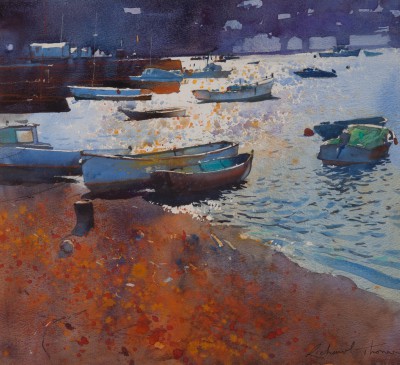 British Artist Richard Thorn - Evening in Red and Blue
