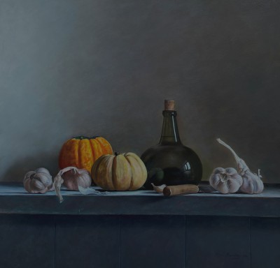 Onion Bottle with Squashes and Garlic