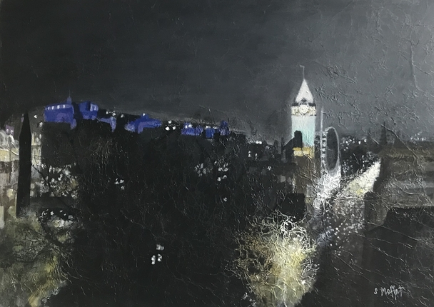 Headlights on Princes St, Edinburgh