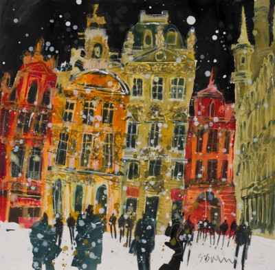 Snow in the square, Brussels