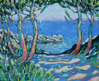TERENCE CLARKE - pines by the lake, provence