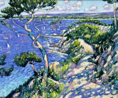British Artist TERENCE CLARKE - Pines above St Cyr