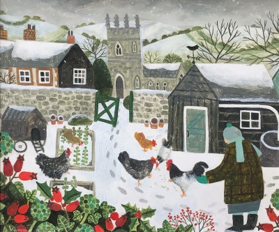 VANESSA BOWMAN - feeding the hens