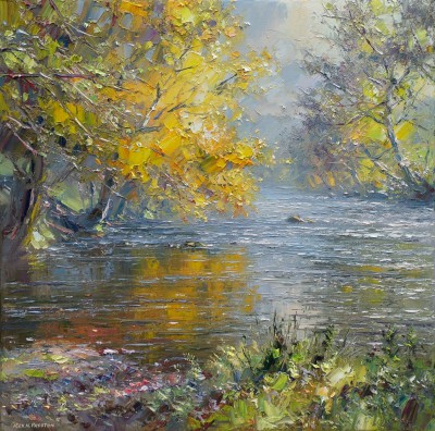REX PRESTON - autumn reflections, river derwent