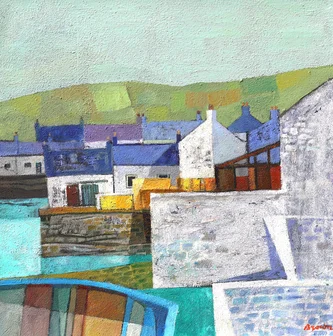 Scottish Artist DAVY BROWN - A Northern Harbour
