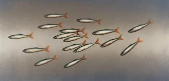 Scottish Artist DONALD PROVAN - Silver Blue Shoal