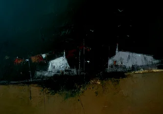 Scottish Artist JAMES SOMERVILLE - Washday Tiree
