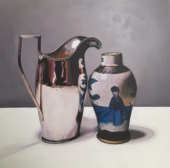 Silver with Chinese Vase