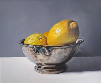 Silver Bowl with Lemons I 
