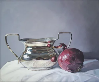 Scottish Artist JANE CRUICKSHANK - Silver and Red Onion