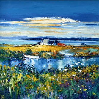 Scottish Artist JEAN FEENEY - Calm Nightfall, Islay