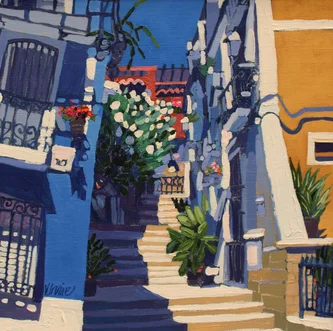 Scottish Artist JENNIFER IRVINE - Spanish Street Sunshine