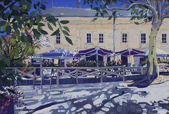 Scottish Artist JENNIFER IRVINE - Cafe, Montreuil-Bellay