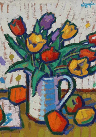 Scottish Artist JOAN GILLESPIE - Mixed Tulips