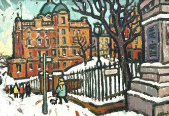 Scottish Artist JOAN GILLESPIE - Edinburgh Snowscene