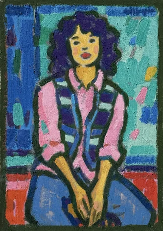 Scottish Artist JOAN GILLESPIE - Model in Blue Jeans 