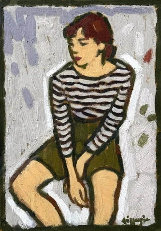 Scottish Artist JOAN GILLESPIE - Study for Stripes and Shorts 