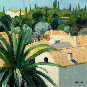 Scottish Artist JOHN KINGSLEY - Rooftops, Tourrettes