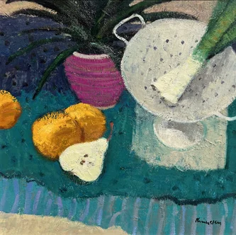 Scottish Artist JOHN KINGSLEY - Still Life with Colander
