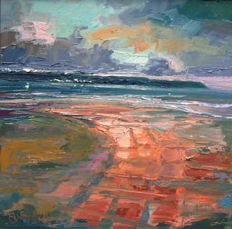 Evening Reflections on the Sand, Whitby