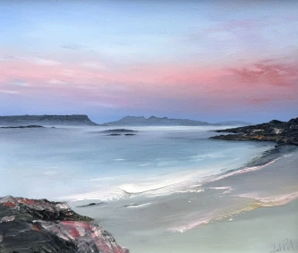 Scottish Artist LINDA PARK - Soft Skies over The Small Isles