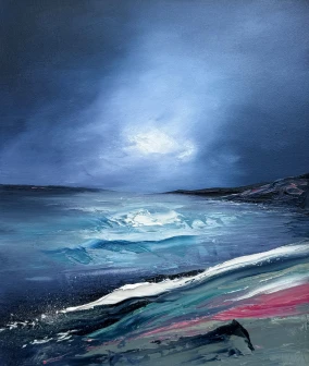 Scottish Artist LINDA PARK - Storm Clouds Stirring, Camas Daraich, Isle of Skye 