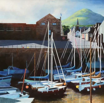 Scottish Artist LOUIS MCNALLY - Harbour Light, North Berwick