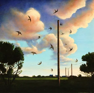 Scottish Artist LOUIS MCNALLY - Watching Swallows