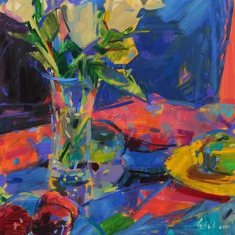 Scottish Artist PETER GRAHAM - White Roses
