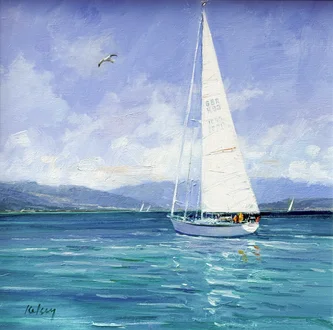 Scottish Artist ROBERT KELSEY - Sailing on the Firth Of Clyde