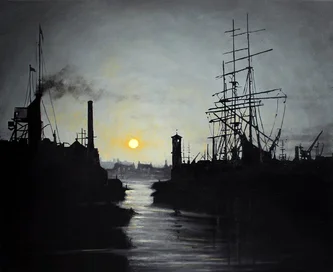 Tall Ship in a Busy Port
