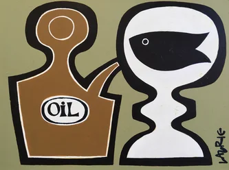 Scottish Artist SIMON LAURIE - Black Fish and Oil II