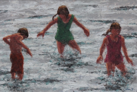 Scottish Artist Damian CALLAN - Three Children in the Water