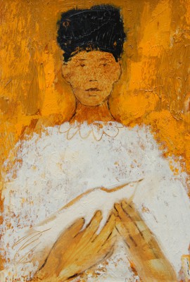 Scottish Artist Helen TABOR - Boy with a Black Hat